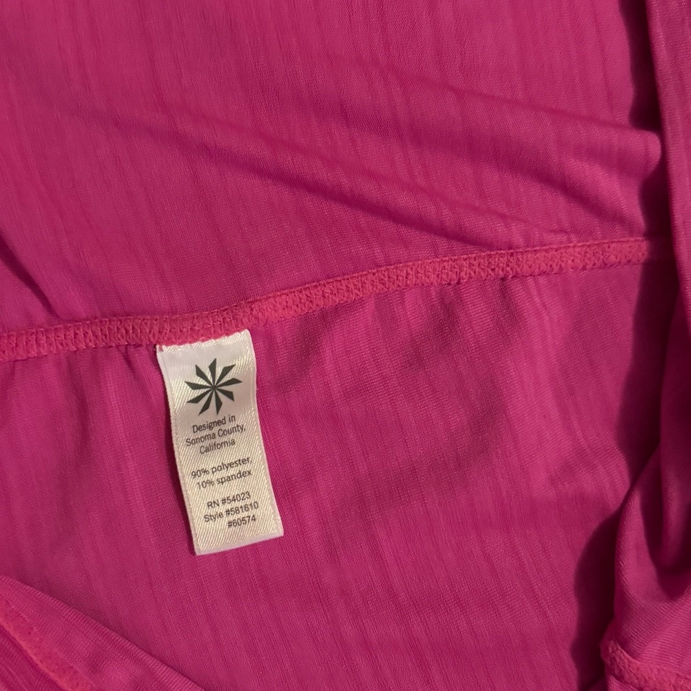 Athleta Pacifica UPF 50 Pink 1/2 Zip Long Sleeve Pullover Workout Swim Top Sz M - Picture 12 of 12